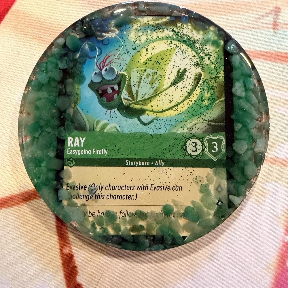 Ray from princess and the frog coaster. Perfect for a fun game night.